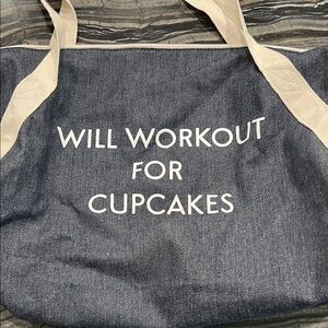 Denim Tote Bag with Fun Slogan